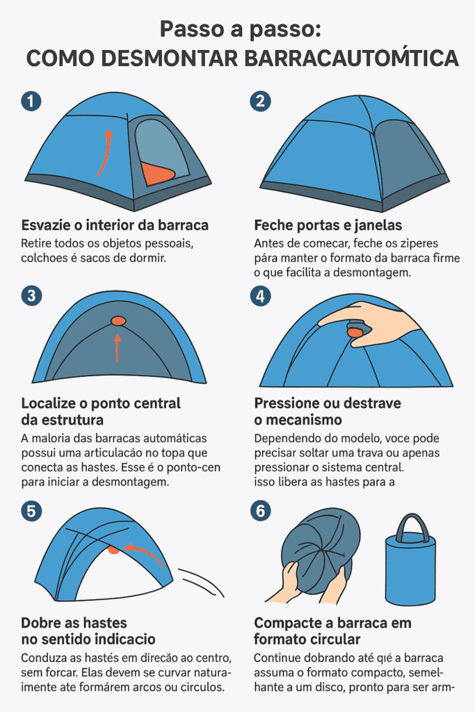 como desmontar barraca automática