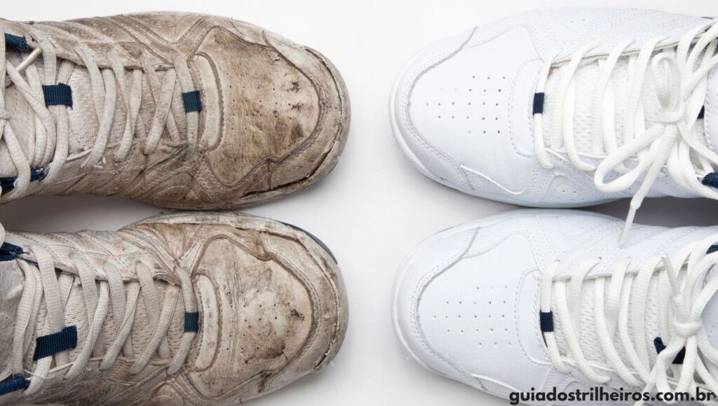 como limpar tênis branco de tecido