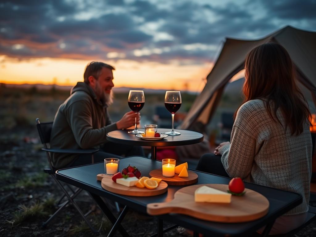 Acampamento Romântico com jantar especial à luz de velas