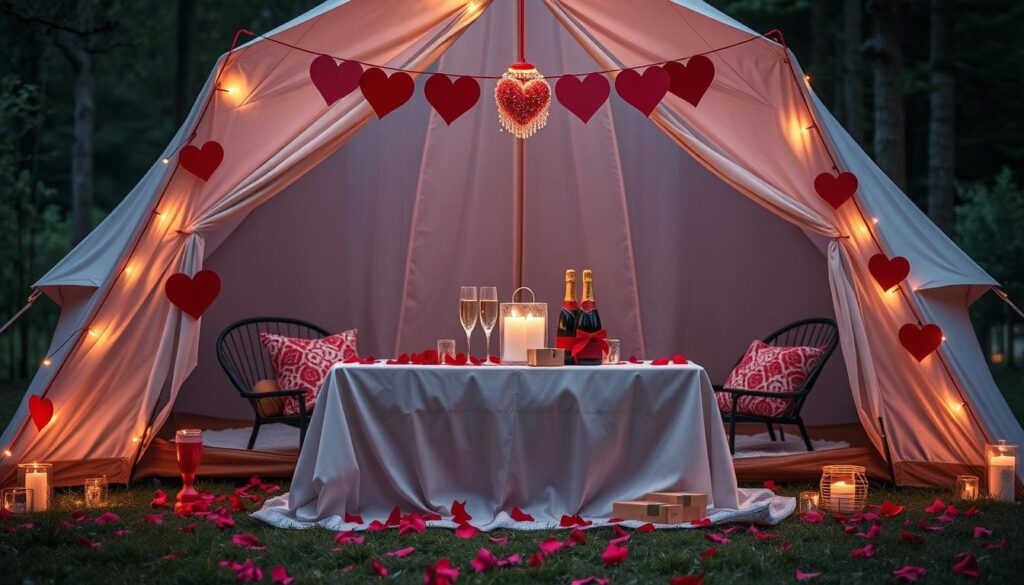 Acampamento Romântico decorado especialmente para o Dia dos Namorados
