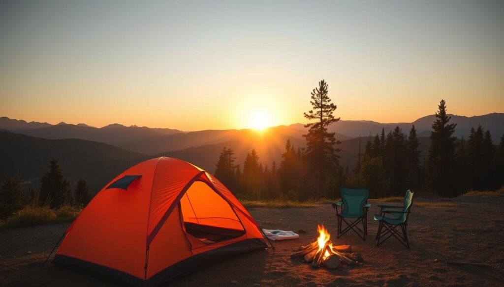 Acampamento montado ao pôr do sol: o que levar para um acampamento de 2 dias