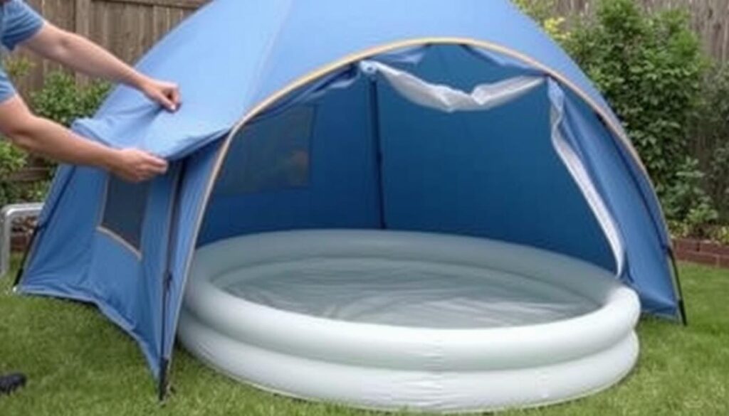 Como dobrar barraca infantil com piscina - secagem e dobra