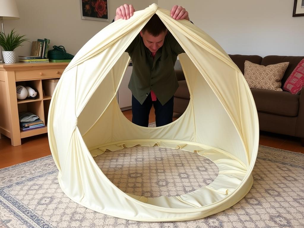 Como dobrar barraca infantil redonda - técnica clássica de torção