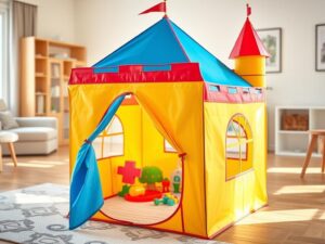 Como montar barraca infantil colorida em formato de castelo