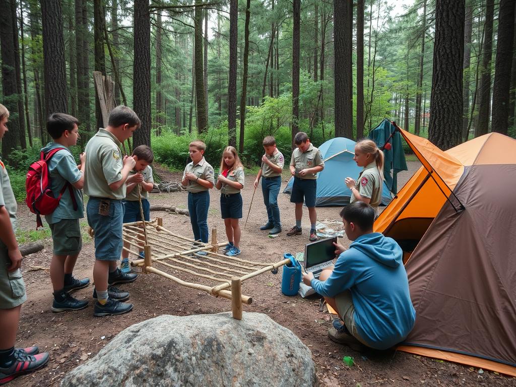 Imagem ilustrativa de atividades escoteiras para o que levar para um acampamento de 3 dias