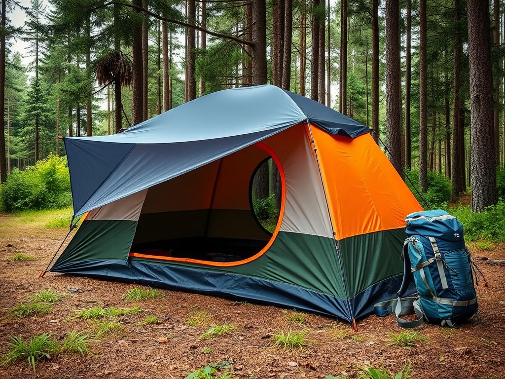 Imagem ilustrativa de barraca montada para o que levar para um acampamento de 3 dias