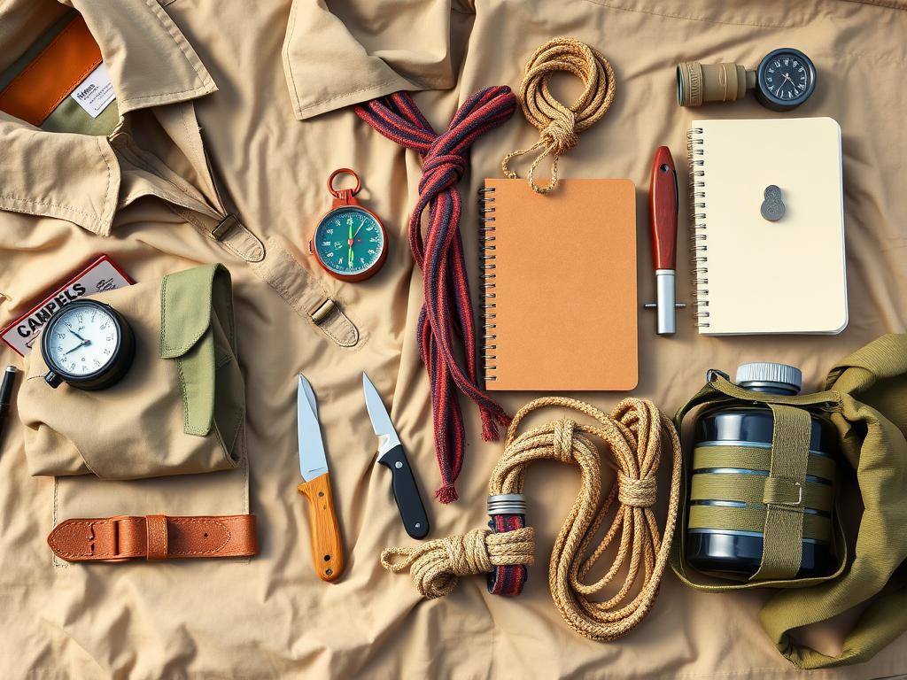 Imagem ilustrativa de equipamentos escoteiros para o que levar para um acampamento de 3 dias