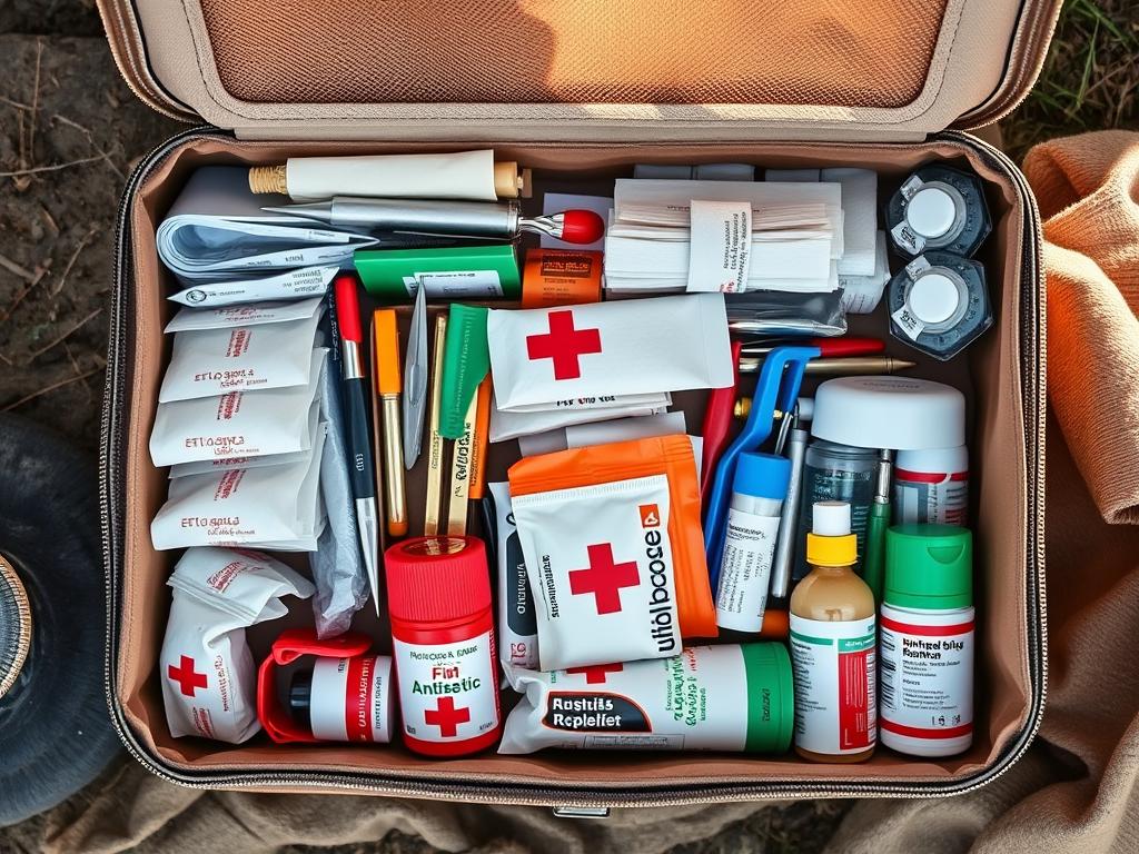 Imagem ilustrativa de kit de primeiros socorros para o que levar para um acampamento de 3 dias