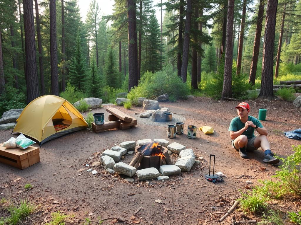 Imagem ilustrativa de princípios Leave No Trace para o que levar para um acampamento de 3 dias