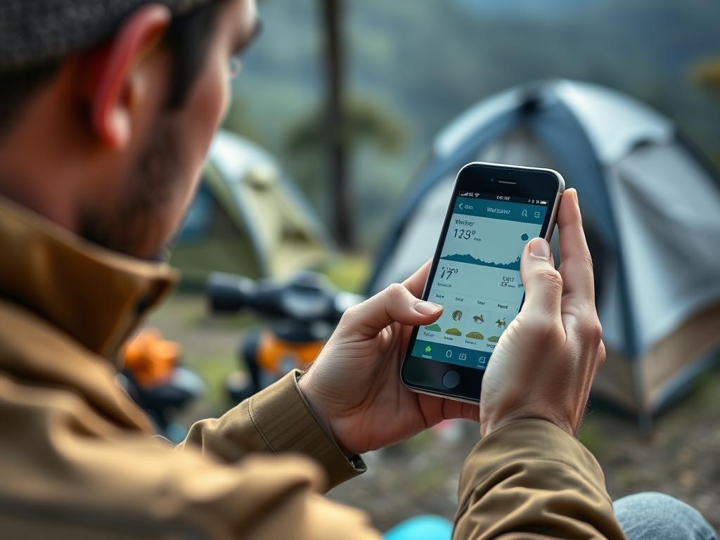 Imagem ilustrativa de verificação do clima para o que levar para um acampamento de 3 dias