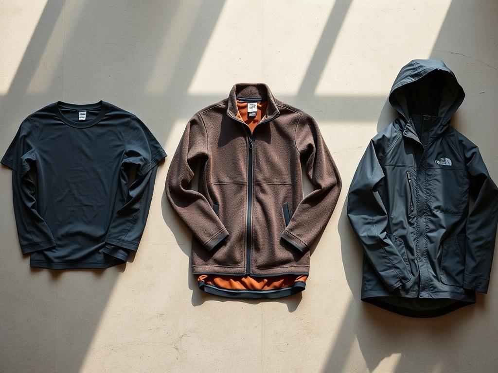 Imagem ilustrativa do sistema de camadas para o que levar para um acampamento de 3 dias