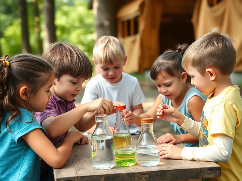 Peraltas em acampamento para crianças