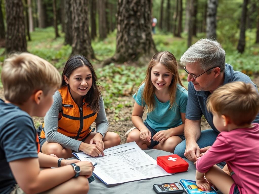 Plano de emergência para acampamento para crianças