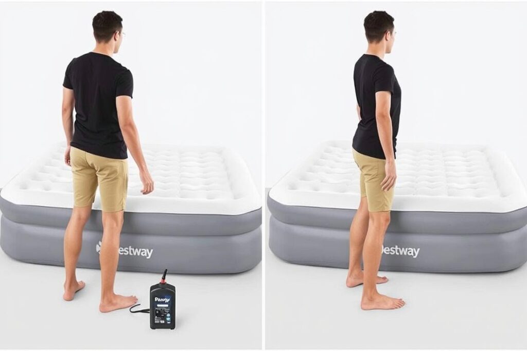 como encher colchão inflável bestway com o pé