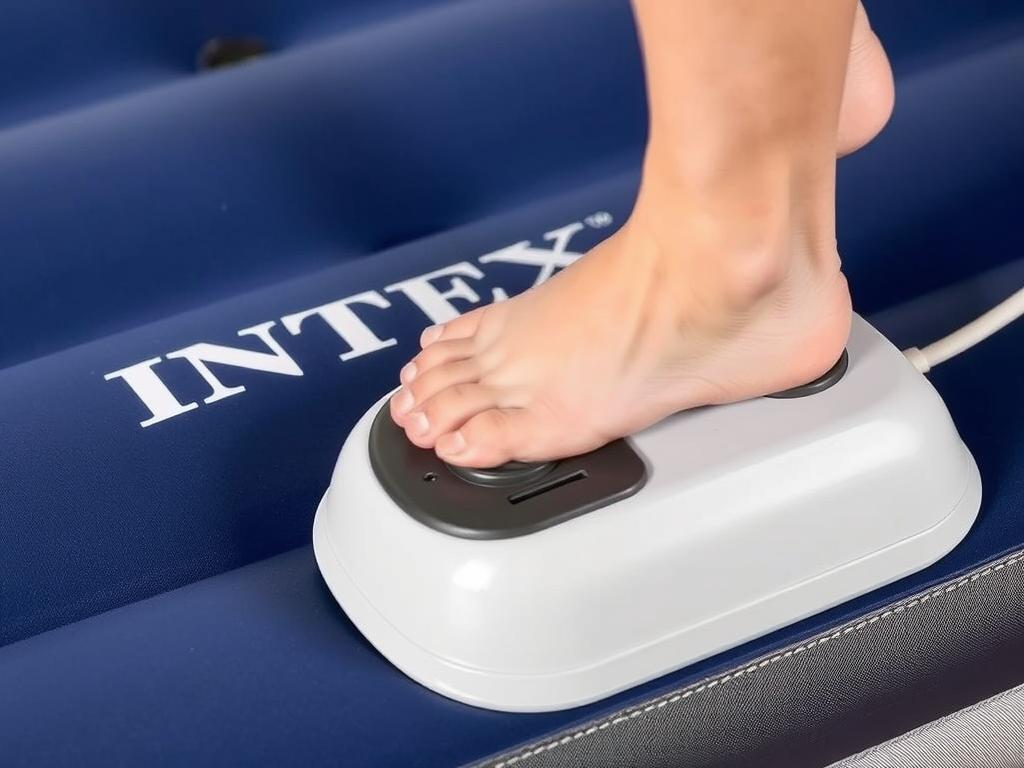 como encher colchão inflável intex com o pé