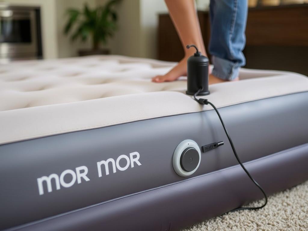 como encher colchão inflável mor com o pé