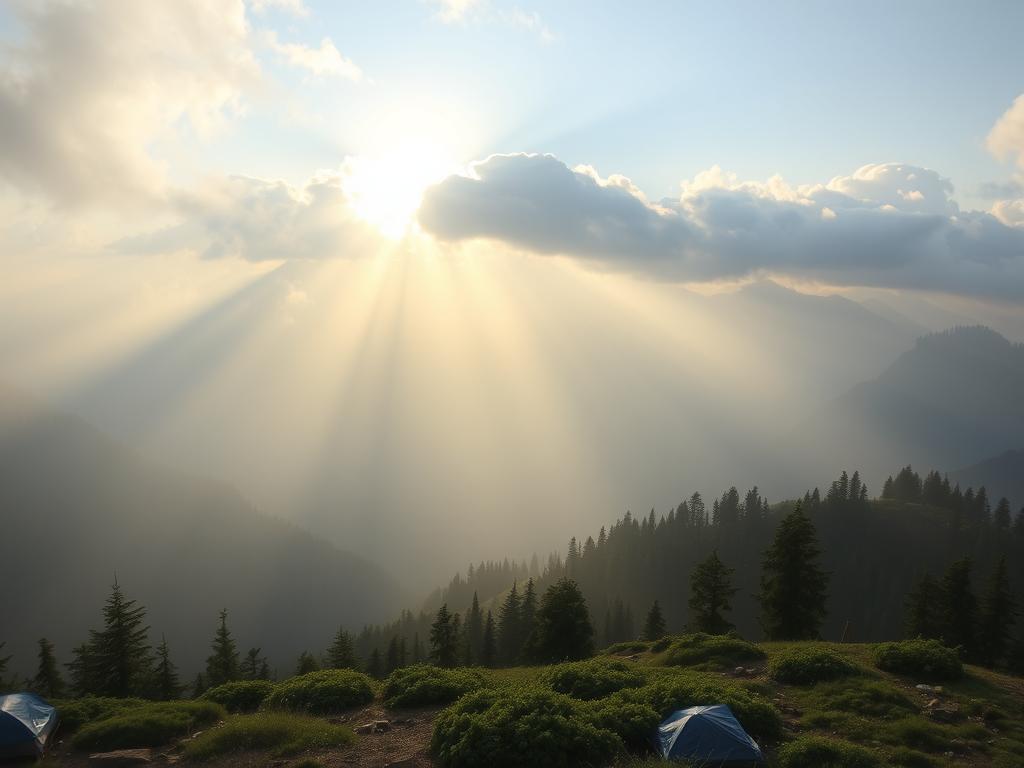 frases de acampamento curtas para fotos de paisagens naturais