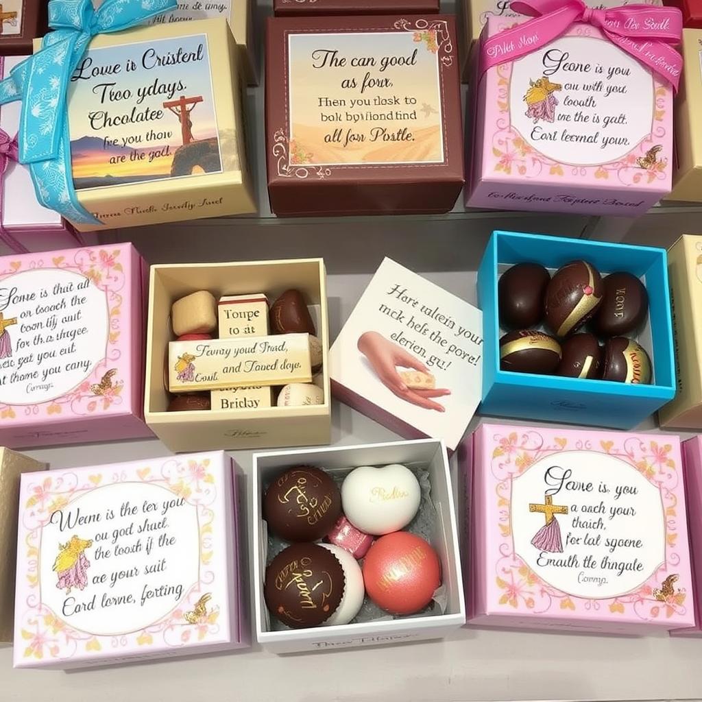 lembrancinhas para acampamento de igreja com mini caixas de chocolate