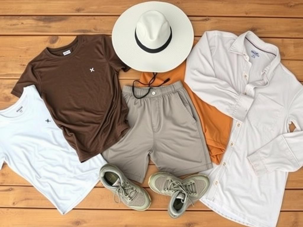 roupas para clima quente na lista de itens para acampamento