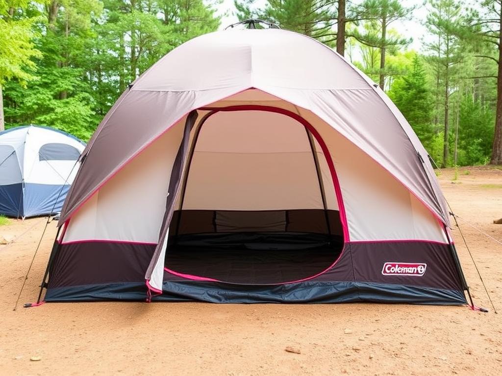 Barraca Skydome Coleman montada mostrando seu design com teto alto