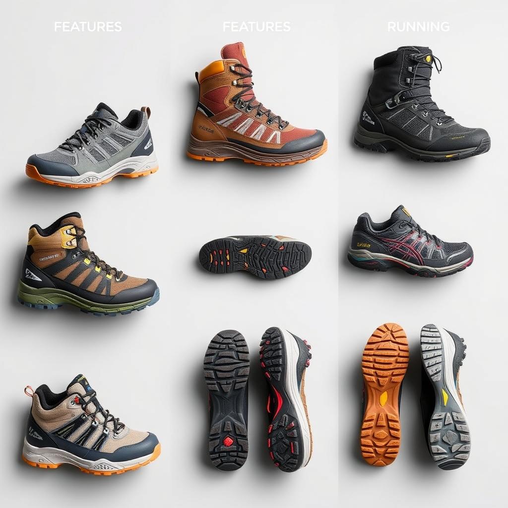 Diferentes tipos de calçados para trekking