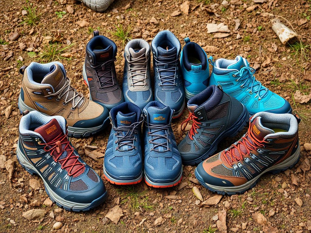 Diferentes tipos de calçados para trilha: botas e tênis trail running