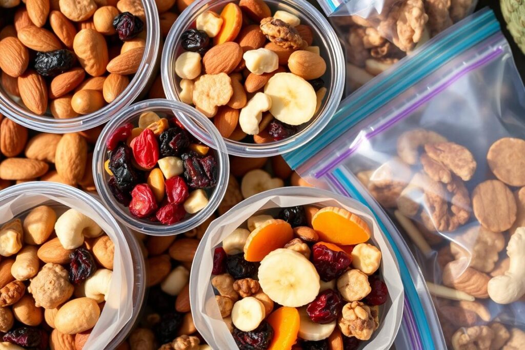 Mix de frutas secas e castanhas para lanches de trilha