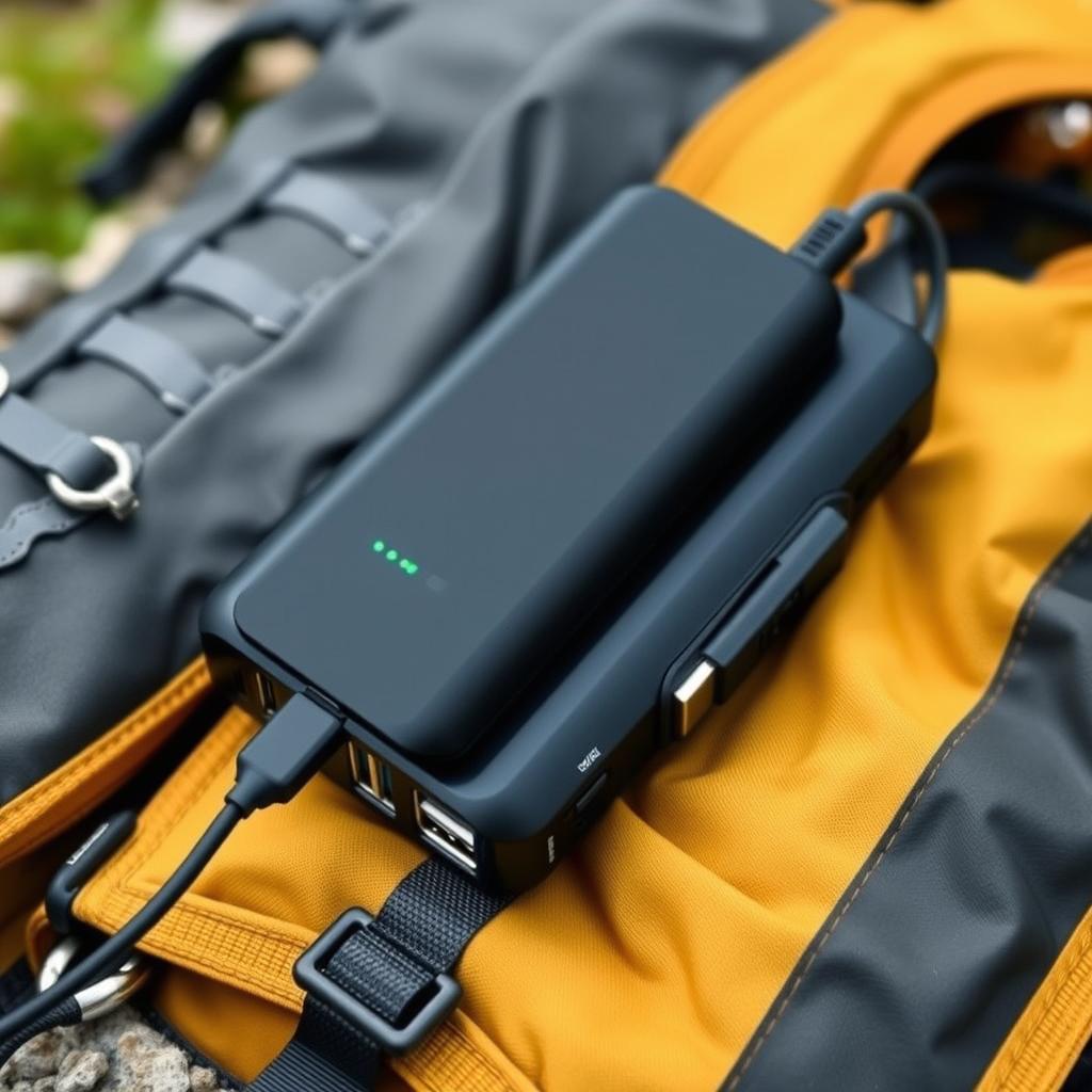 Powerbank compacto para carregar dispositivos durante a trilha