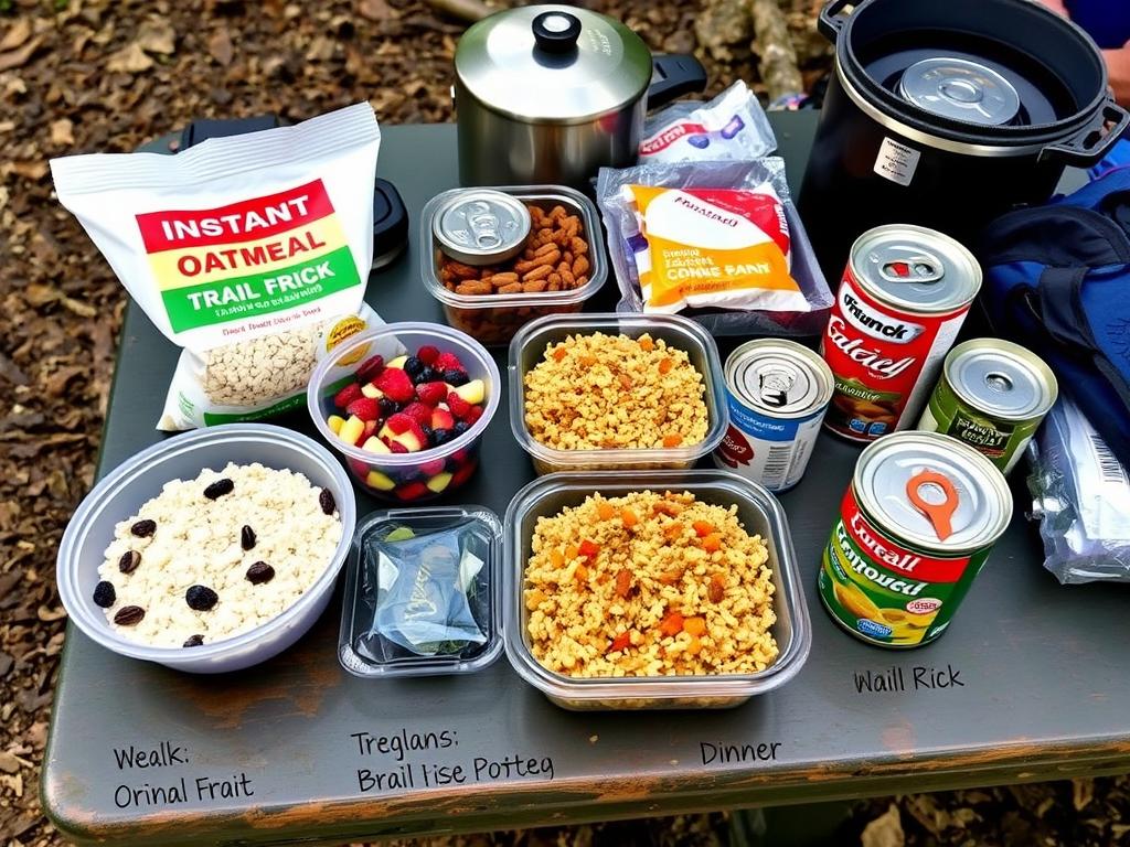 Refeições preparadas para segundo dia de acampamento