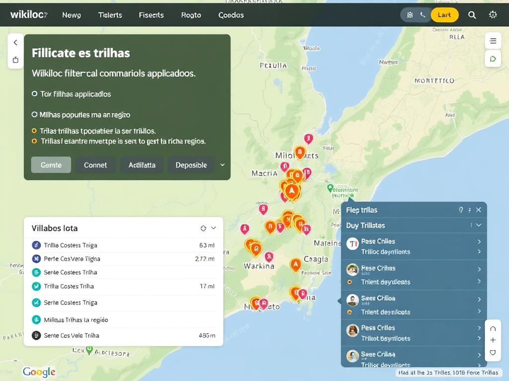 Tela de descoberta de trilhas no Wikiloc