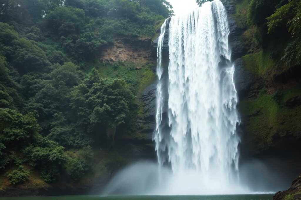 cachoeira com queda vertical sem interrupções