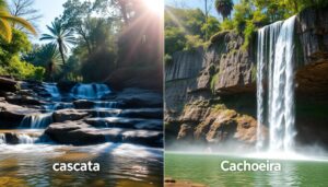 diferença entre cascata e cachoeira com exemplos visuais