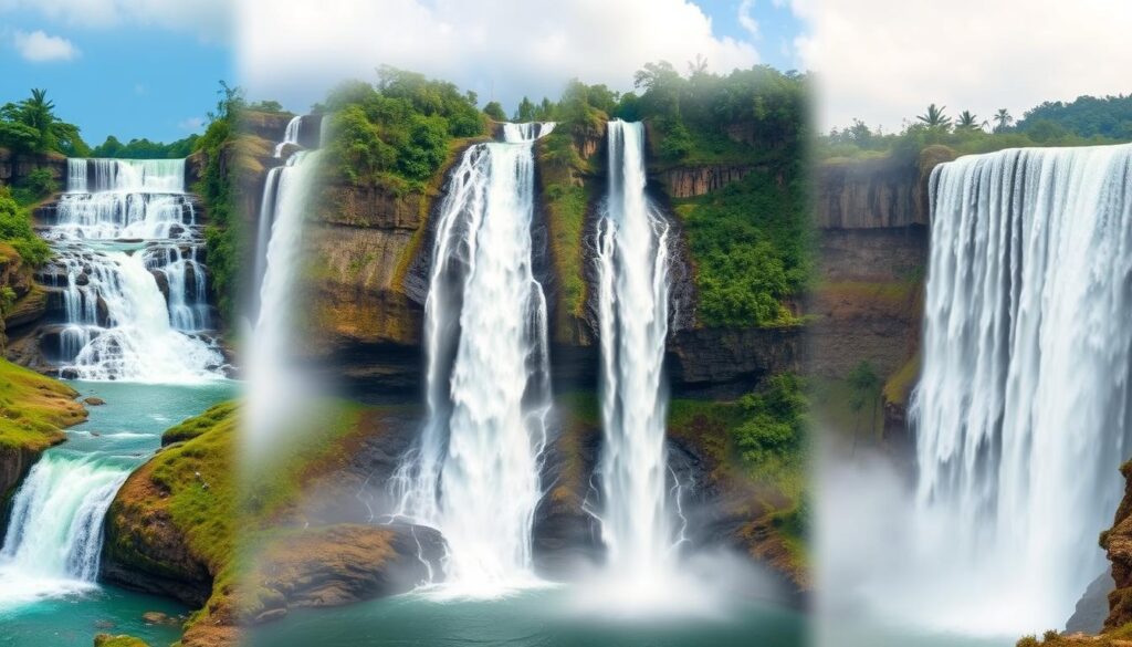 diferença entre cascata e cachoeira em um cenário natural