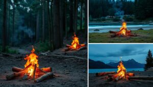 tipos de fogueiras em diferentes ambientes