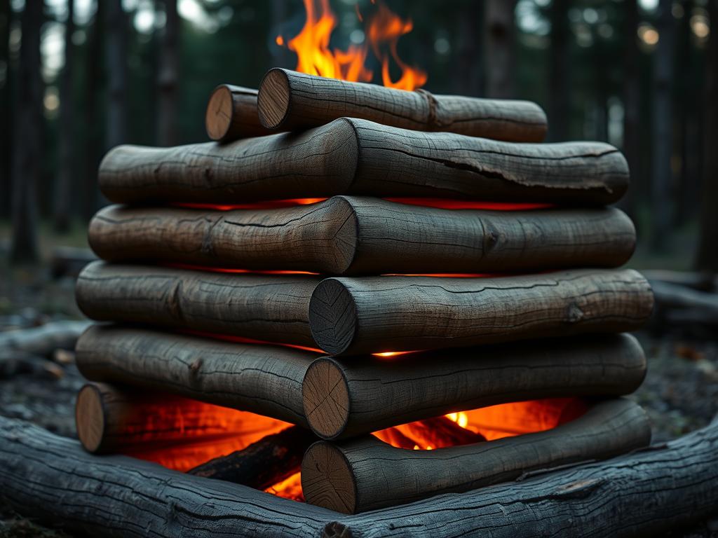 tipos de fogueiras modelo pirâmide