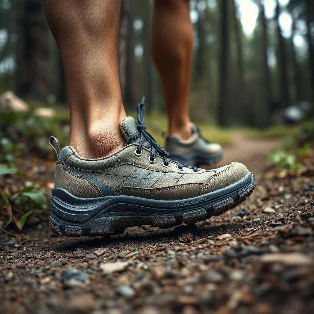 Calçado apropriado para caminhada na natureza