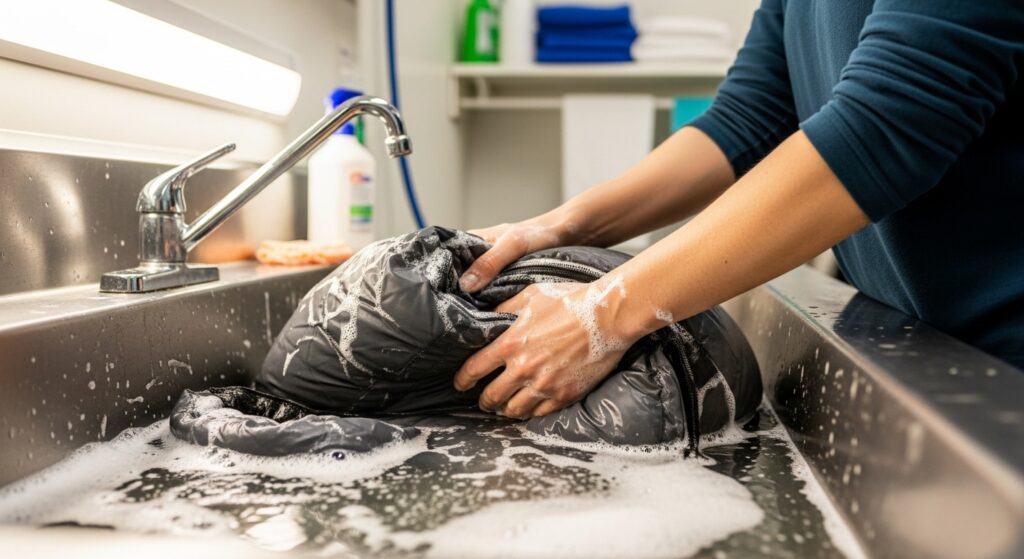 Como Lavar um Saco de Dormir 2