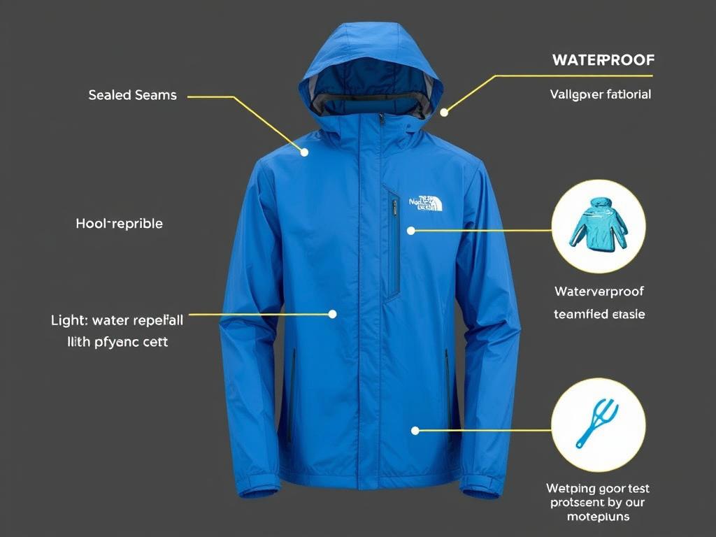 Jaqueta impermeável para proteção contra chuva em trilhas