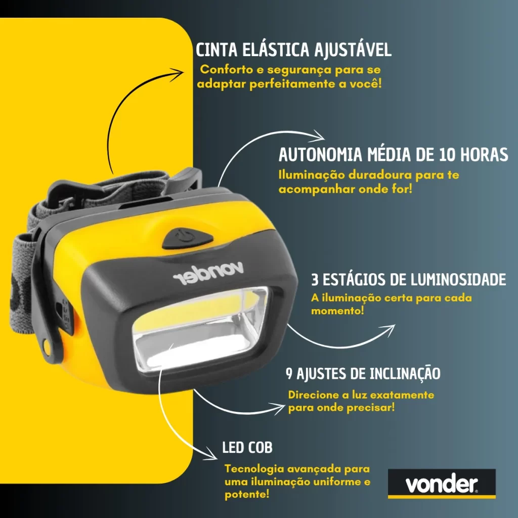 Lanterna de Cabeça Vonder