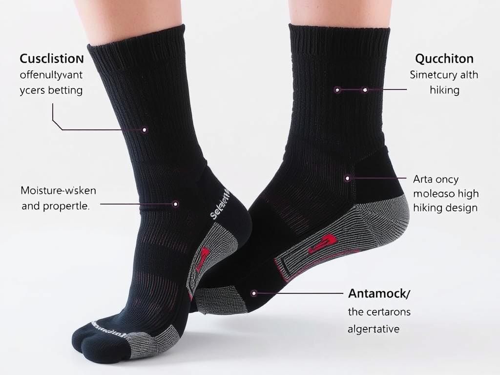 Meias específicas para trekking das marcas Selene ou Quechua