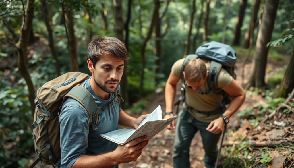 Aventureiro utilizando técnicas avançadas em uma trilha desafiadora em SP