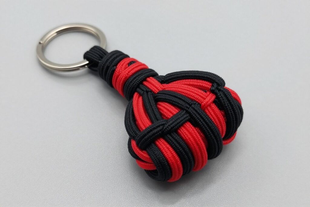 Chaveiro de paracord em formato de Monkey Fist (Punho de Macaco)
