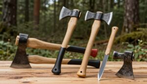 Diferentes tipos de machados para cortar lenha com machado