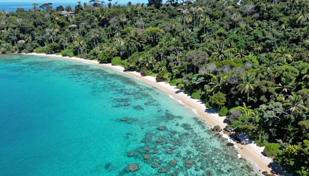 Encontro da Floresta Daintree com a Grande Barreira de Corais na Austrália