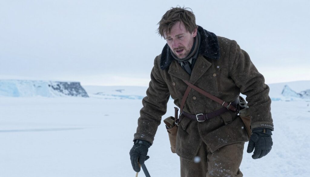 Nikolaj Coster-Waldau como Ejnar Mikkelsen em Contra o Gelo, enfrentando condições extremas na Groenlândia
