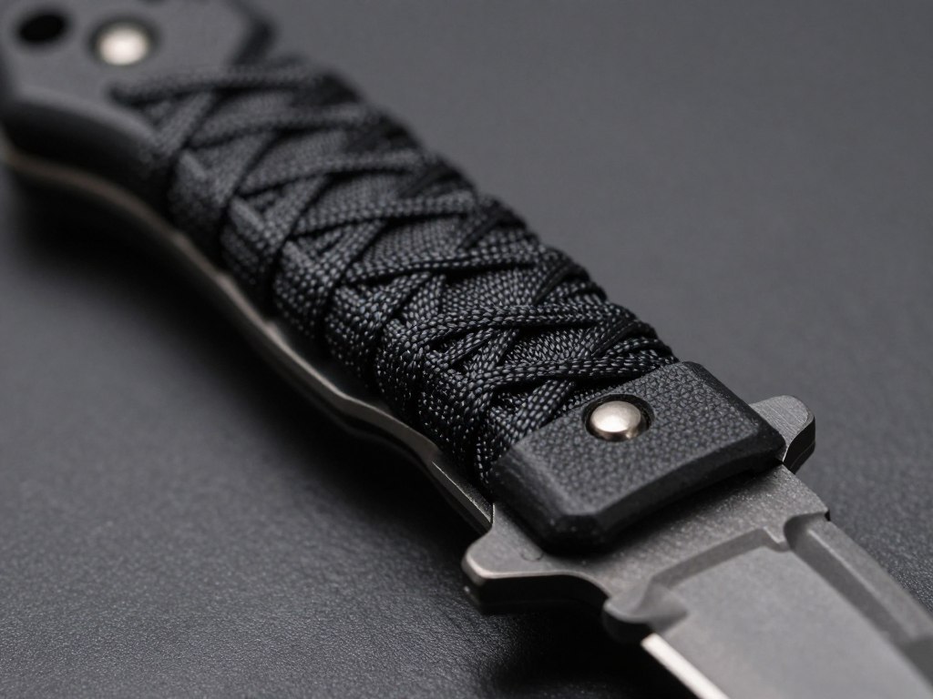 Paracord sendo usado para personalizar o cabo de uma faca tática