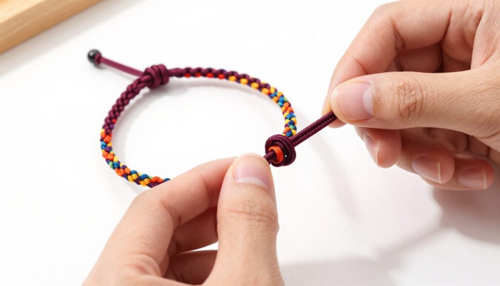 Passo a passo da criação de uma pulseira de paracord com nó Cobra