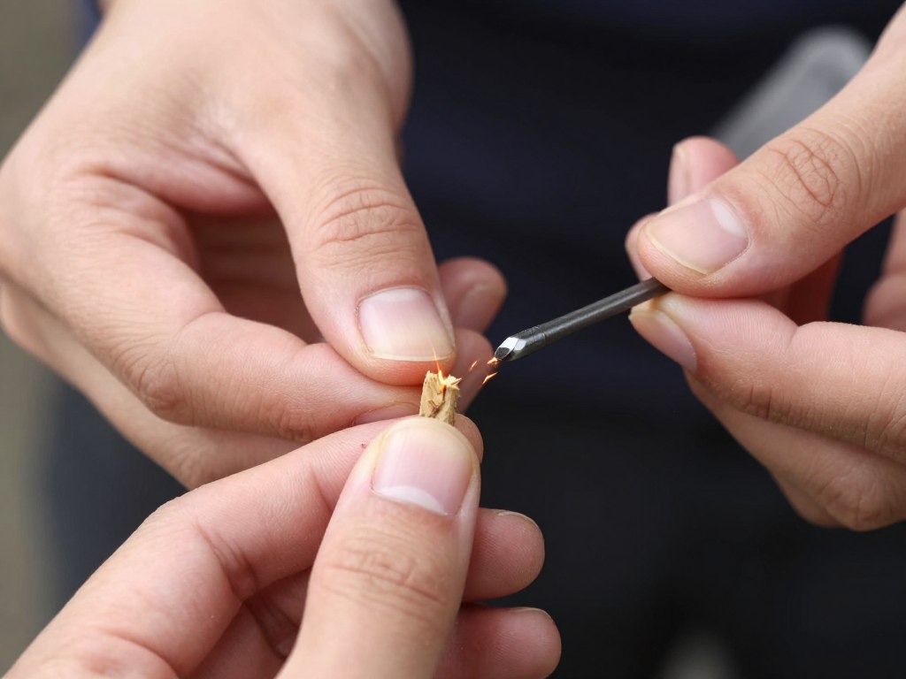 Posicionamento correto das mãos ao usar pederneira